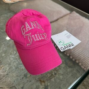 Ganni x Juicy Couture Pink Rhinestone Cap